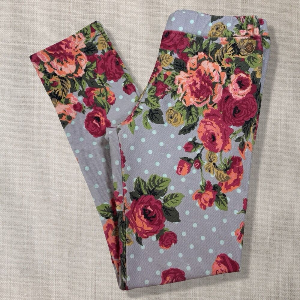 Matilda Jane Raindrops on Petals Floral Polka Dot Jeggings Girls Size 8